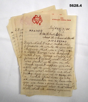 Letter from the Middle East home to Australia WW2