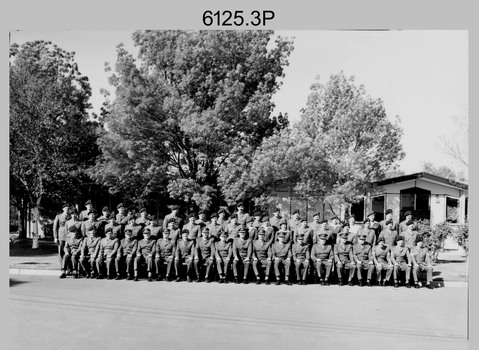 Group Photograph of Air Survey Squadron, Army Survey Regiment, Fortuna, Bendigo circa July 1982.