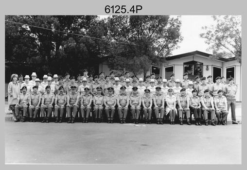 Group Photograph of Cartographic Squadron, Army Survey Regiment, Fortuna, Bendigo December 1982.