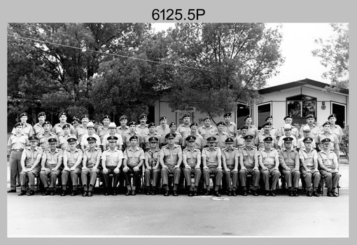 Group Photograph of Headquarters Squadron, Army Survey Regiment, Fortuna, Bendigo December 1982.