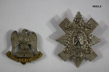 Two badges re British pattern.