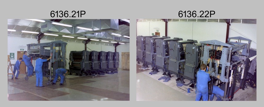 New Heidelberg Speedmaster Printing Press at the Army Survey Regiment, Bendigo. 1990. 