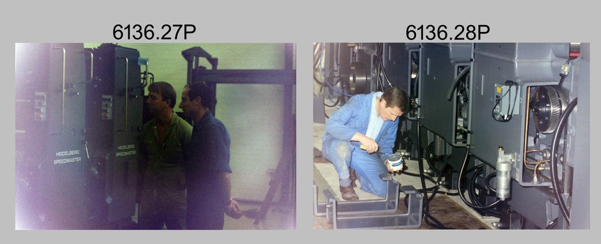 New Heidelberg Speedmaster Printing Press at the Army Survey Regiment, Bendigo. 1990. 