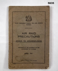 Booklet Air Raid Precautions Victoria Government. 