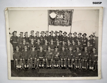 BLACK AND WHITE PHOTO OF 38TH BATTALION SERGEANTS.