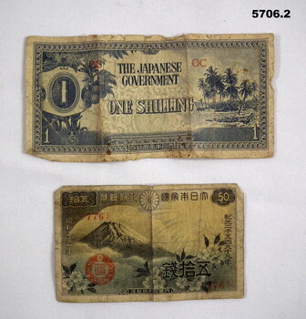 Two notes of Japanese Invasion Money.