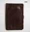 Brown leather document folder.