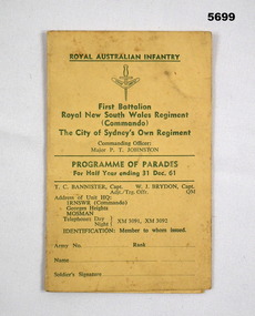 Royal Australian Infantry Program of Parades.