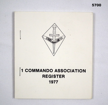 BOOKLET 1 COMMANDO ASSOC. REGISTER 1977