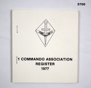 BOOKLET 1 COMMANDO ASSOC. REGISTER 1977