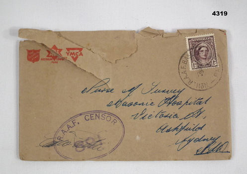 ACF, YMCA & Salvation envelope stamped by censor.