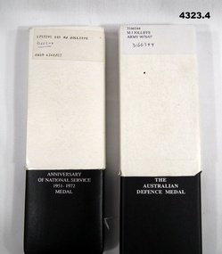 Containers and boxes for medals.