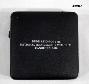 National service medallion and presentation box.