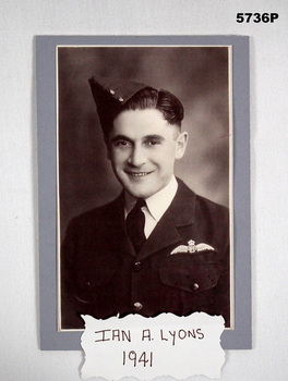 Black and white photograph of WW2 RAAF pilot Ian Lyons.