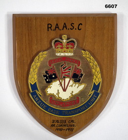 Unit Plaque for ANZUK Base Transport Unit