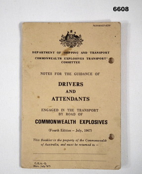Rules for carrying Army Explosives.