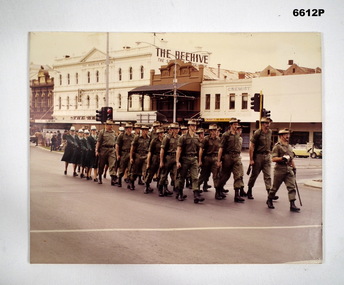 Photograph - PHOTOGRAPH, GROUP OF SOLDIERS MARCHING