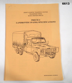 Owners Manual for 110 Land rover.