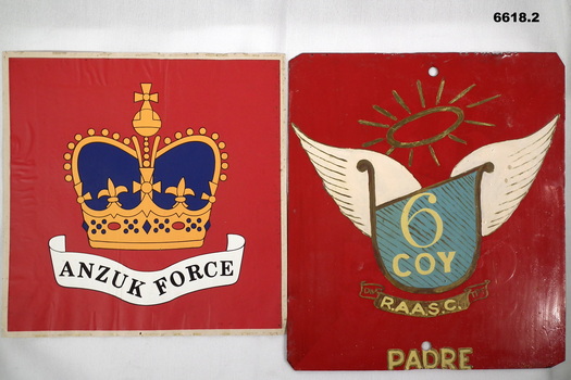 Badges of ANZUK Force and Unit RAASC.