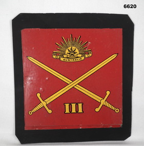 Metal sign for 3rd Division.