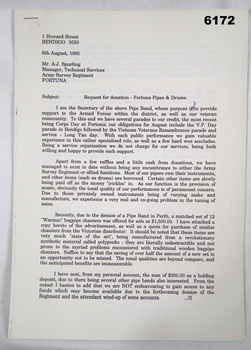 A letter requesting a donation