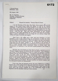 A letter requesting a donation