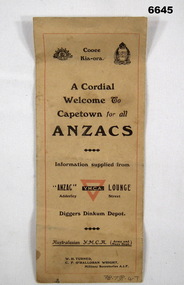 Tourist brochure of Capetown for soldiers by YMCA.
