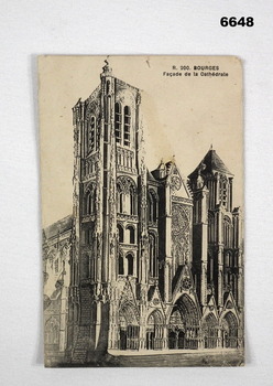 Postcard of a Cathedral in Bourges, France.