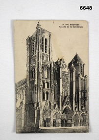 Postcard of a Cathedral in Bourges, France.