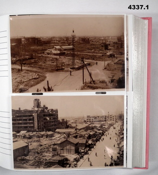 Two photographs after bombing of Hiroshima 