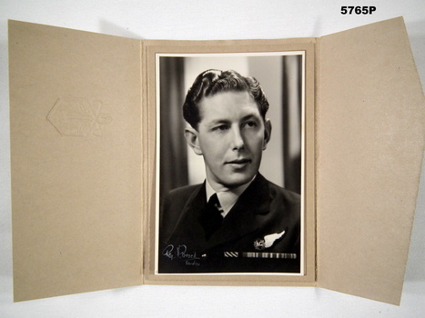 Photograph folding showing an RAAF Air Gunner WW2.