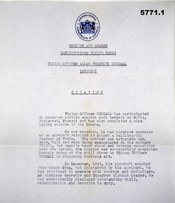 Certificates re the award of the DFC.