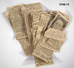 Newspaper Obituary notices re death of A. Goodall.