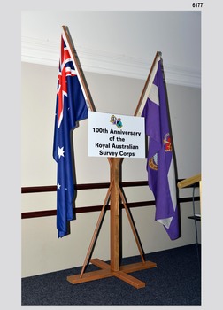 Royal Australian Survey Corps flag on display