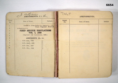Book on Field Service Regulations.