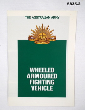 Leaflet - Australian Army, Wheeled, Armoured Fighting Vehicle.