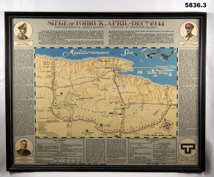 FRAMED POSTER DEPICTING THE "SIEGE OF TOBRUK".