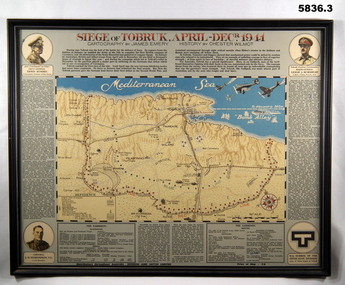 FRAMED POSTER DEPICTING THE "SIEGE OF TOBRUK".