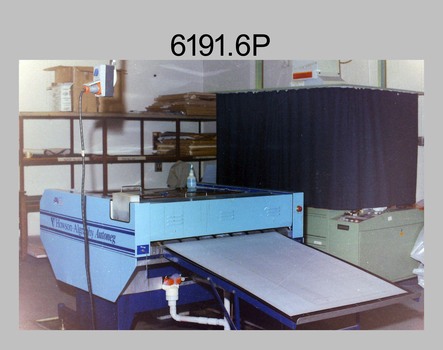 Printing Technicians preparing printing plates at the Army Survey Regiment, Fortuna Villa Bendigo. c1990s.