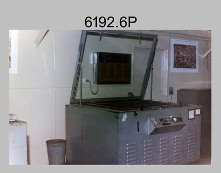 Print Technicians preparing printing plates at the Army Survey Regiment, Fortuna Villa Bendigo. c1990s.