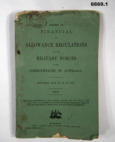 Books of Regulations for Military Forces - Allowances.