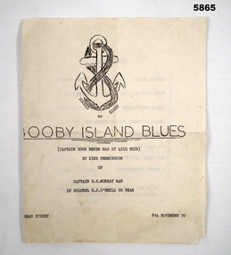 Programme for Ship Bound Concert.