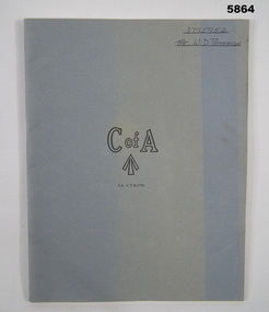 C of A Exercise book for Training - cover.