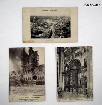 Postcard photos from Northern France WW1.