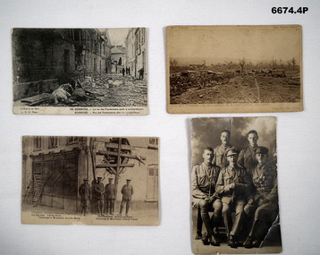 Four photos of battle scenes in France.