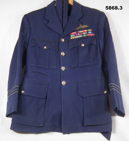 RAAF uniform, post WW2, with coat trousers and tie.
