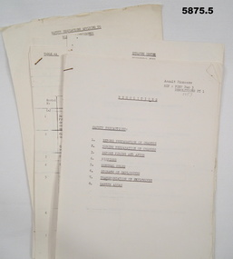 Three sets of typed notes for Army Training in explosives.