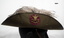 Side view of Slouch hat with emu feathers.