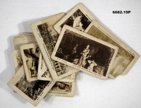Collectable photos cigarette packets with WW1 scenes.