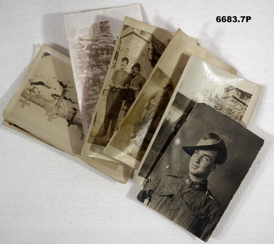 Collection of small black and white photos of WW1 soldiers.